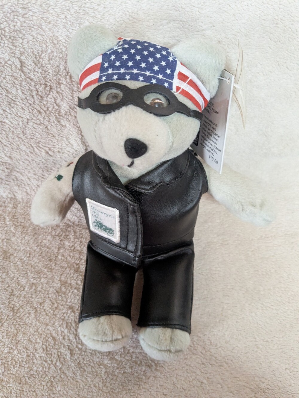Timeless Toys USPS Stamp Biker Bear Leather Jacket Collectible Plush